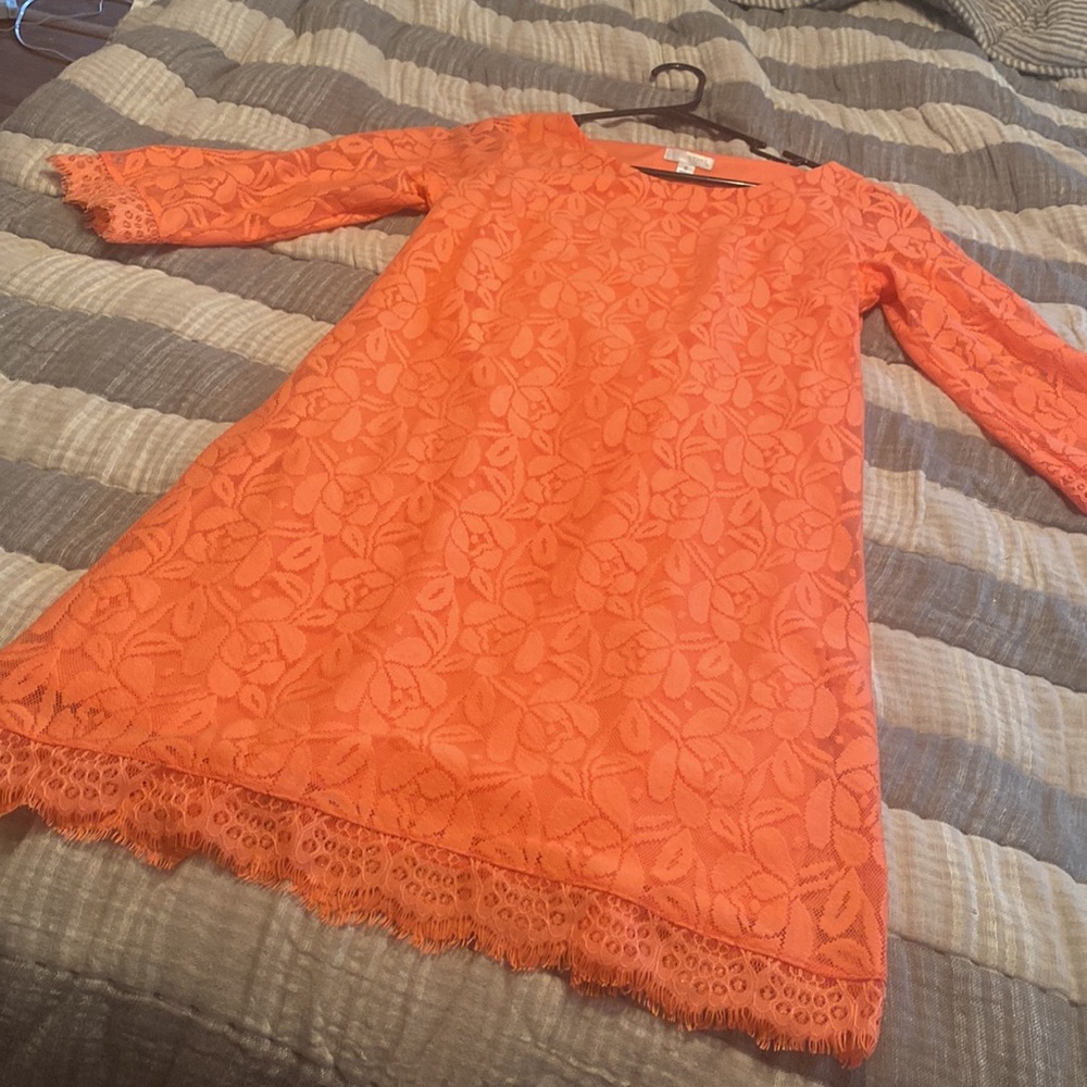 Peach lace dress